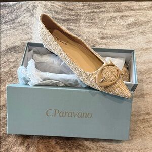 C.Paravano Women's Cream Loafers NIB